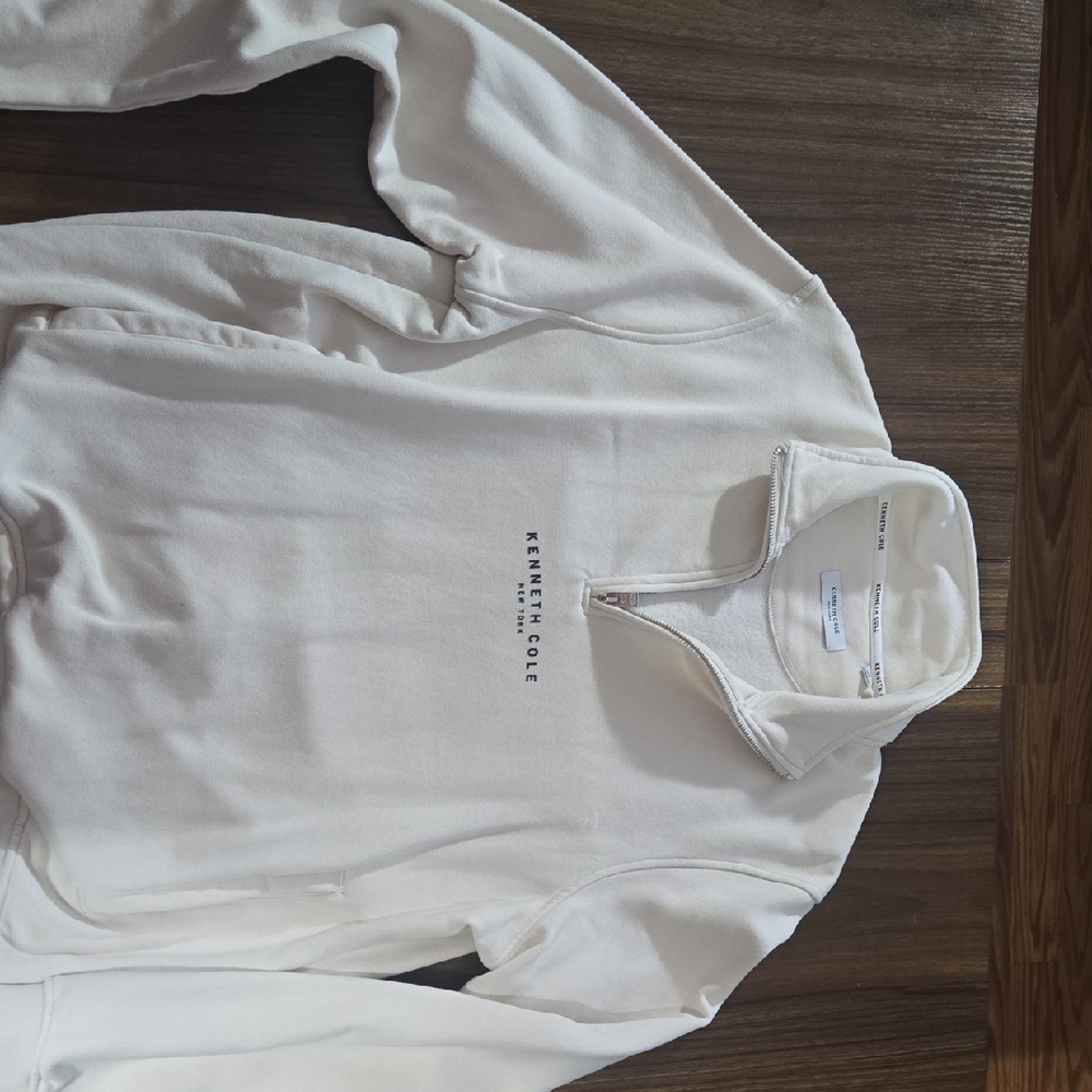 Kenneth Cole Off-White Half-Zip Pullover Sweatshirt